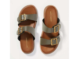 Double Banded Buckle Footbed / Olive