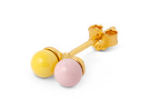 Double Color Ball 1 Pcs-Enamel / Light Pink - Yellow