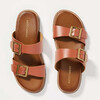 Double Banded Buckle Footbed / Cognac 36