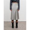 Hana Satin Skirt - Silver XS