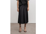 Hana Satin Skirt - Black XL
