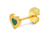 Color Heart 1 Pcs Gold Plt. / Green