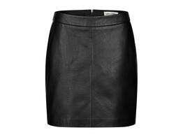 Aqua Short Leather Skirt - 99 Black