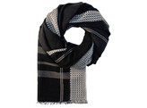 Jaquard border scarf - Black