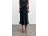 Hana Satin Skirt - Blue Grey XL
