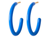 Color Hoops Medium Pair-Enamel / Blue