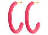 Color Hoops Medium Pair-Enamel / Pink