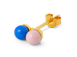 Double Color Ball 1 Pcs-Enamel / Blue-Light Pink