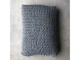 Handmade Tricot Knit Cushion 50x50cm / Grey Ecole